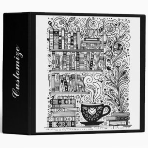 Books And Coffee Colour Me Doodle 2 Binder