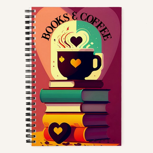 Books And Coffee Custom Notebook (Front)
