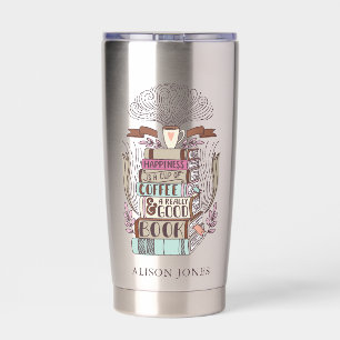 Books and Coffee Lover Personalized Insulated Tumbler