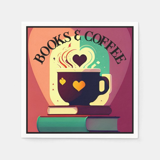Books And Coffee Napkin (Front)