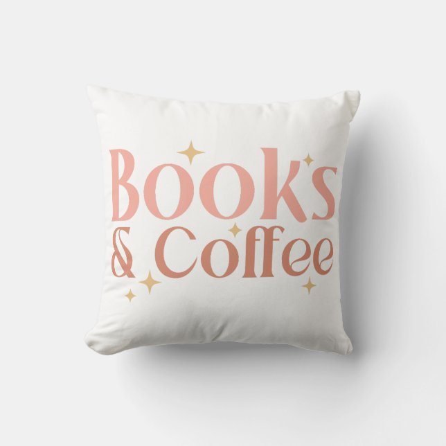 Books And Coffee Throw Pillow (Front)