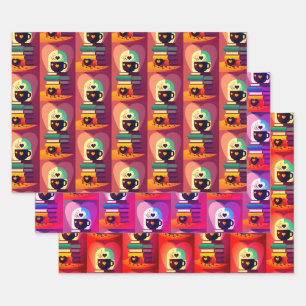 Books And Coffee Wrapping Paper Sheet