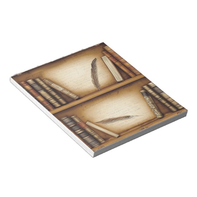 Books and feathers notepad (Angled)