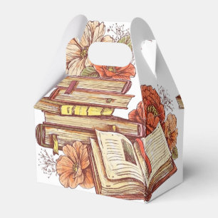 Books And Flowers Gable Favor Box