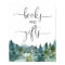 Books and gifts rustic mountains forest trees sign