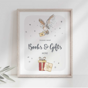 Books and Gifts Wizard Party Sign