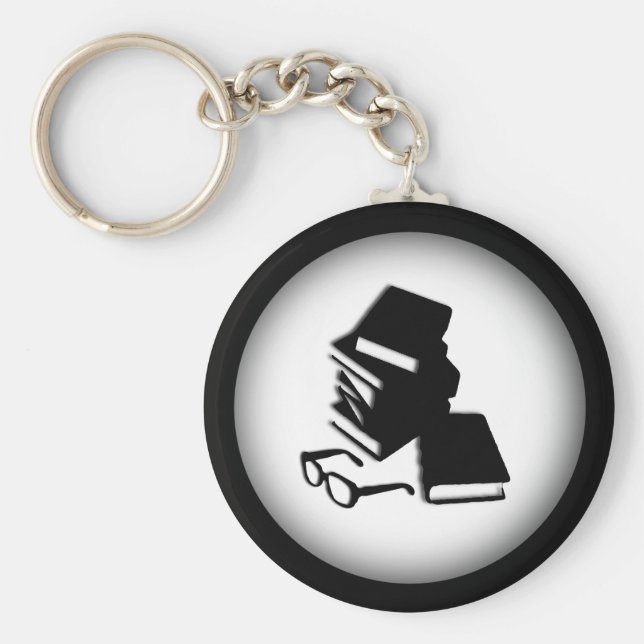 Books and Glasses Keychain (Front)