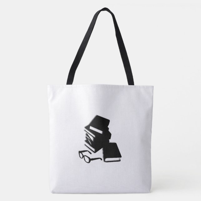 Books and Glasses Tote Bag (Front)