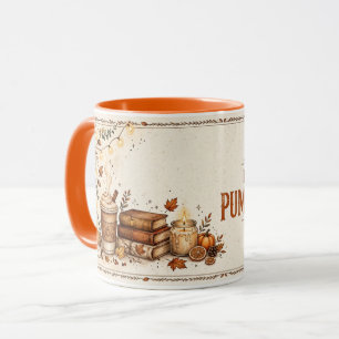 Books and Pumpkin Spice Autumn Mug