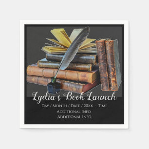 Books And Quill Napkin
