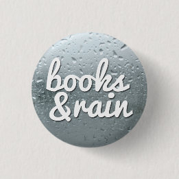 Books and Rain 1 Inch Round Button