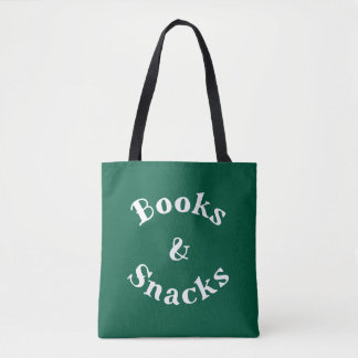 Books and Snacks Book Lover Funny Quote Minimalist Tote Bag