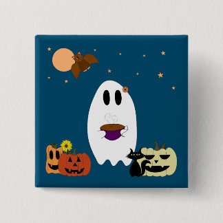 Books and Tea 2 Inch Square Button