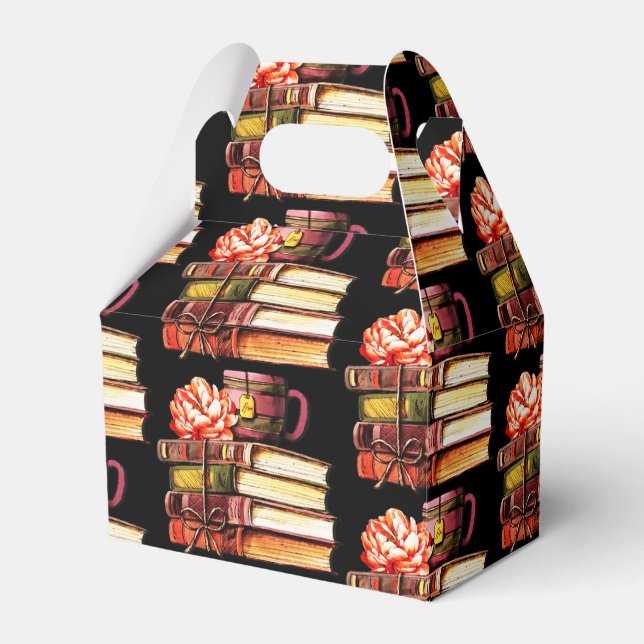 Books And Tea Black Favor Box (Front Side)