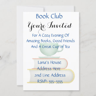 Books and Tea Book Club Invitation
