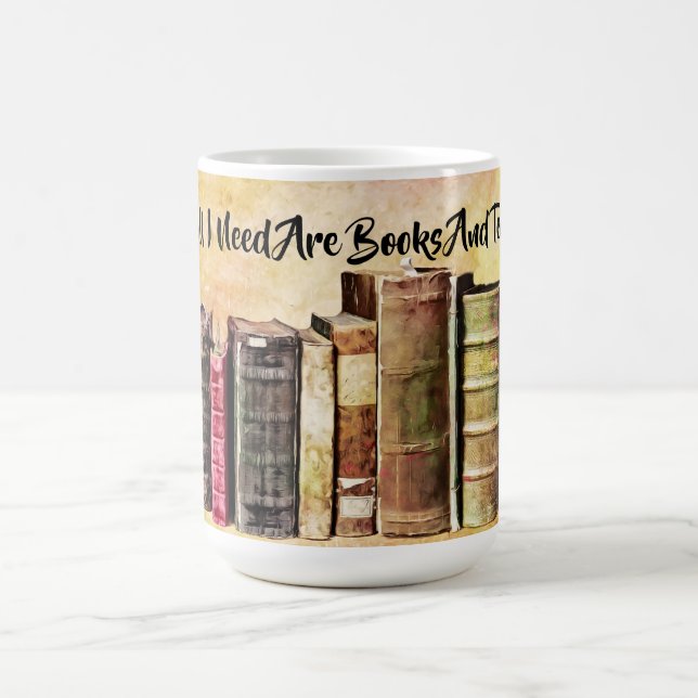 Books and Tea Mug Cup (Center)