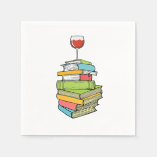 Books And Wine I Love Reading Books Napkin