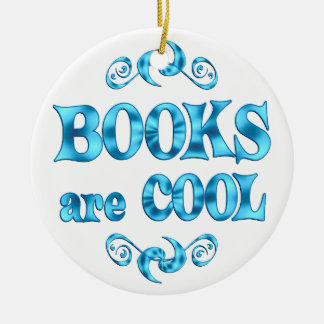 Books are Cool Ceramic Ornament