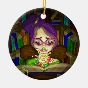 Books are magic ceramic ornament