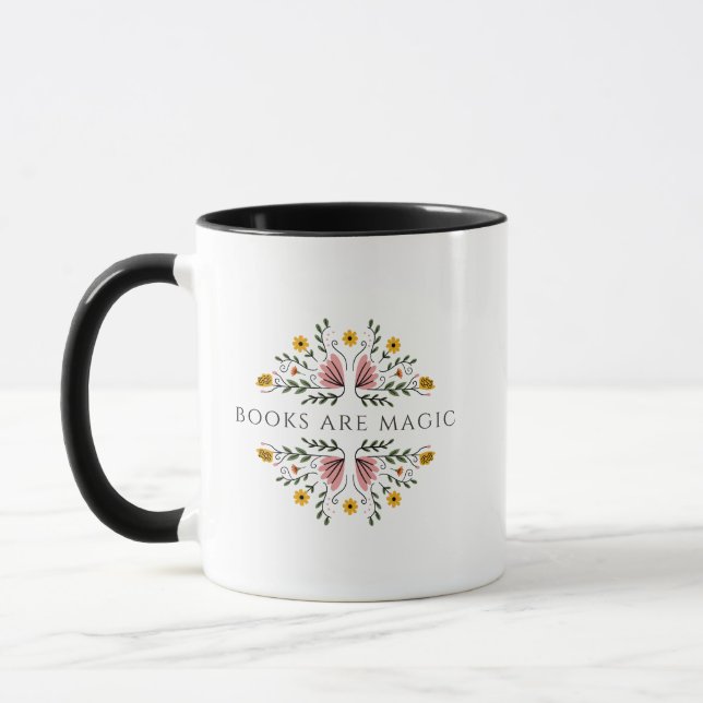 Books are Magic Floral Mug (Left)