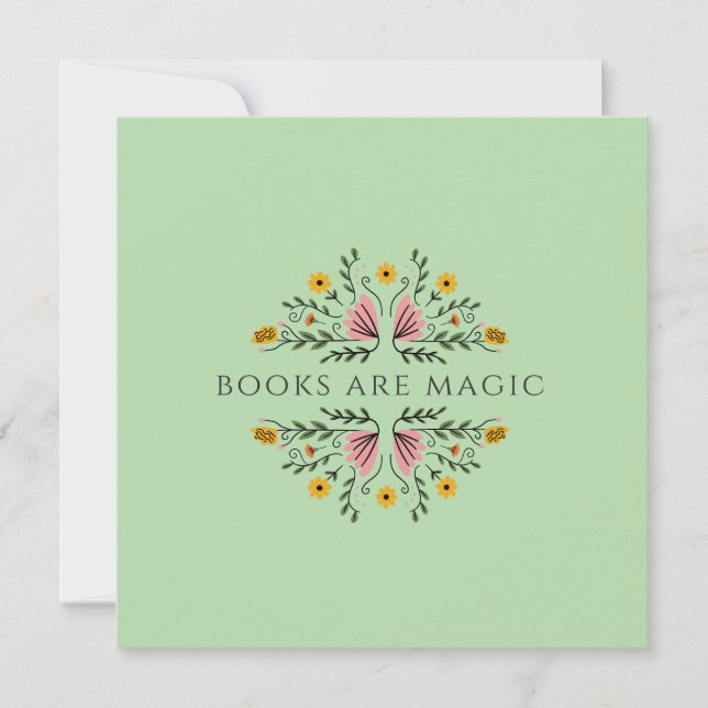 Books are Magic Green Bookish Invitation (Front)