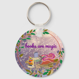 books are magic  keychain