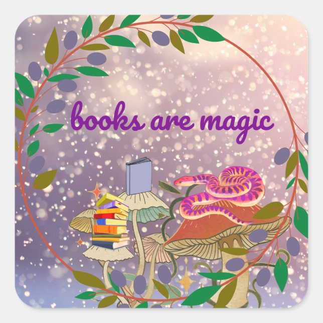 books are magic square sticker (Front)