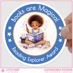 Books are Magical Reading Explorer Award Classic Round Sticker