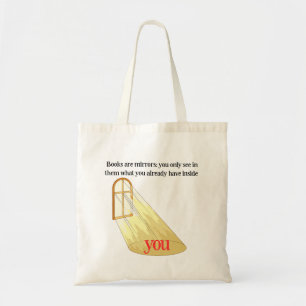 Books Are Mirrors Reader Quote Yellow Window Tote Bag