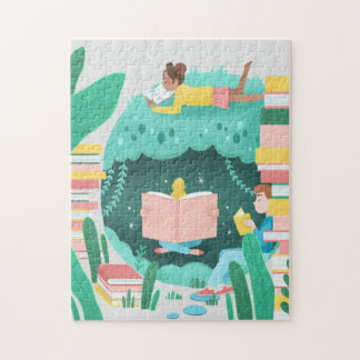 Books Are My Happy Place Jigsaw Puzzle