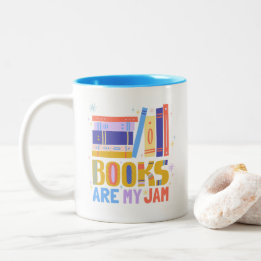 Books Are My Jam Mug – Double-Sided Hand Drawn