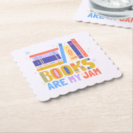 Books Are My Jam Scalloped Paper Coaster