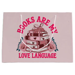 Books are my love language large gift bag