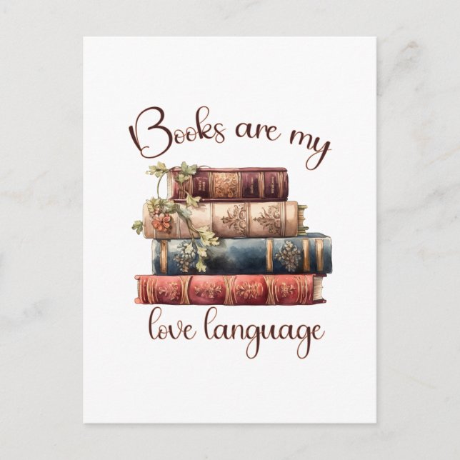 Books Are My Love Language Postcard (Front)
