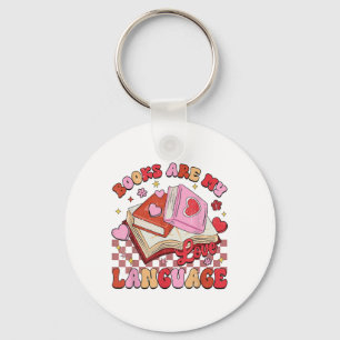 Books Are My Love Language Reading Lover Librarian Keychain