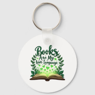 Books Are My Love Language Reading Lover Librarian Keychain