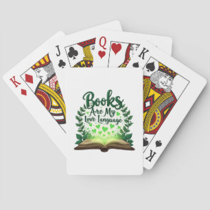 Books Are My Love Language Reading Lover Librarian Playing Cards