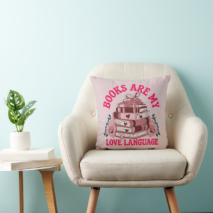 Books are my love language throw pillow