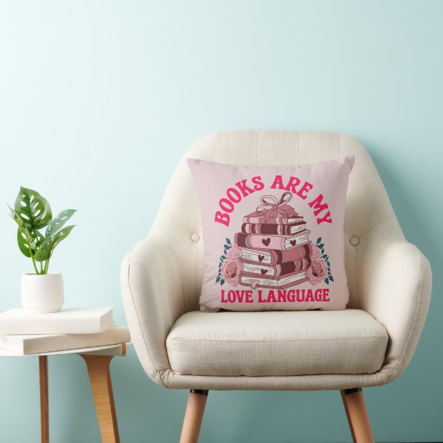 Books are my love language throw pillow (Chair)
