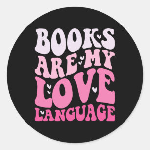 Books Are My Love Language Valentine Day Kids Boys Classic Round Sticker
