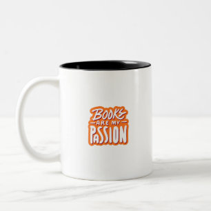 Books Are My Passion Two-Tone Coffee Mug