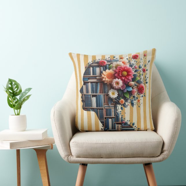 Books Are My Therapy for Bookish Throw Pillow (Chair)