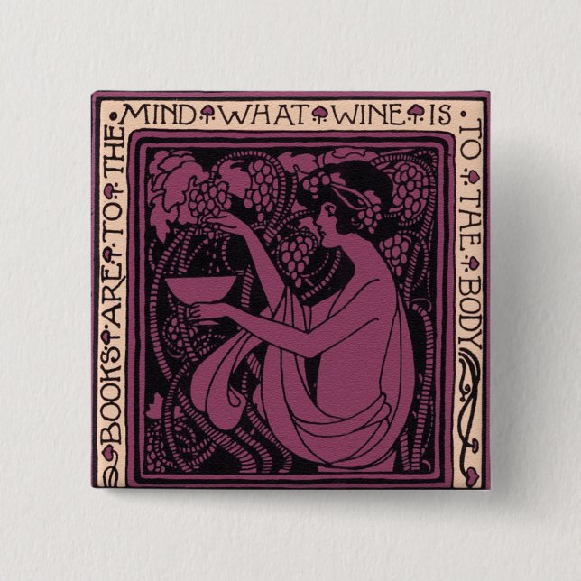 Books are to the Mind 2 Inch Square Button (Front)