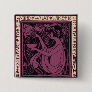 Books are to the Mind 2 Inch Square Button