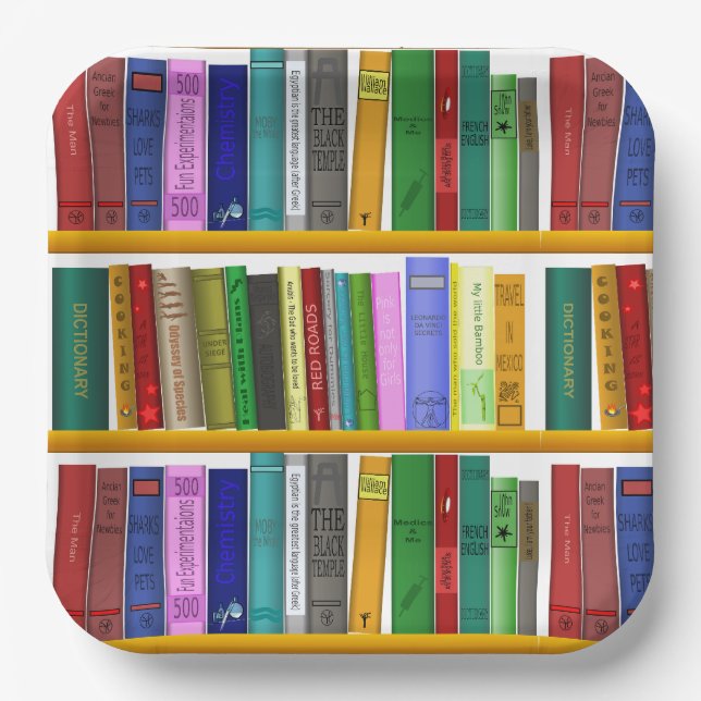 Books Birthday Party Paper Plate (Front)