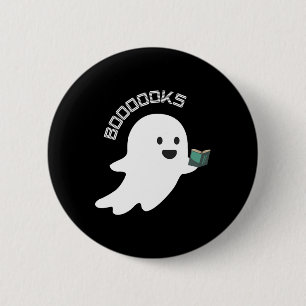 Books Boo Ghost Reading Funny Halloween Book Lover 2 Inch Round Button