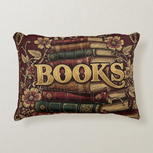 Books Book Lovers Writers Readers Bibliophiles Accent Pillow