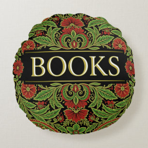 Books Book Lovers Writers Readers Bibliophiles Round Pillow
