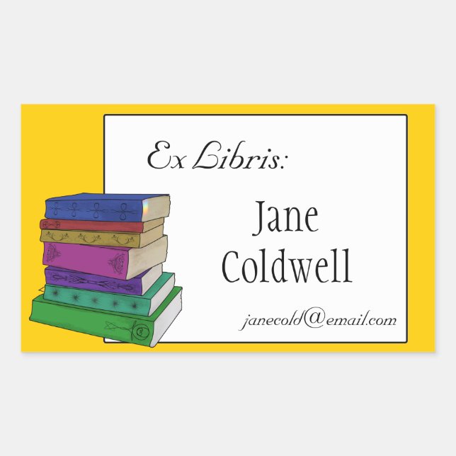 Books Bookplate or Ex Libris Sticker (Front)