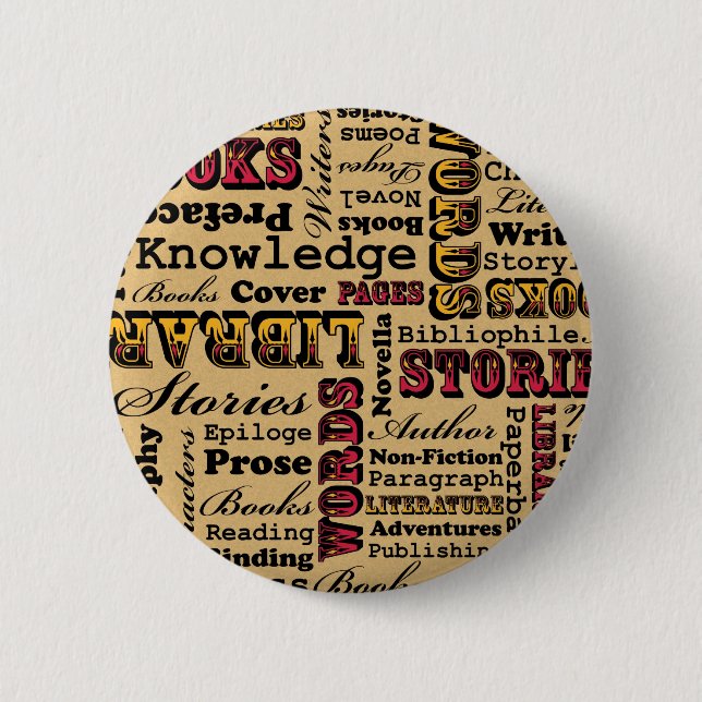 Books Books Books! 2 Inch Round Button (Front)
